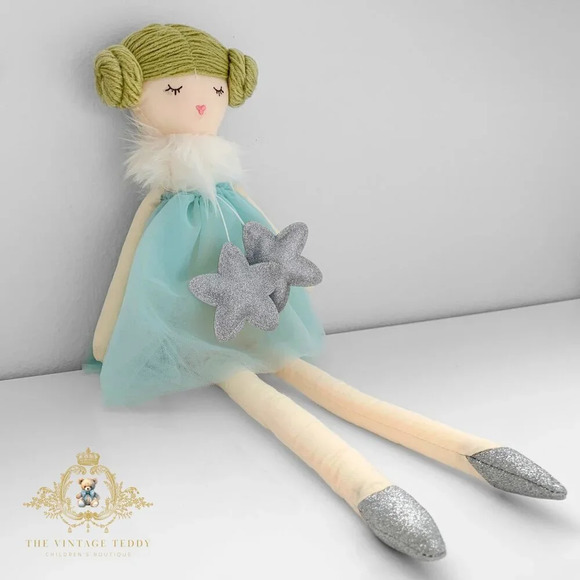 NWT Pretty Girls Princess Ballerina Plush Dolly Handmade Doll Cute Kids Aqua - Picture 2 of 4
